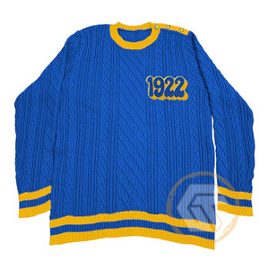 Customized Sigma Gamma Rho Acrylic Flat Knitted Embroidered Appliques Button Front Winter Sorority High Quality Greek V-neck - Product Image 4