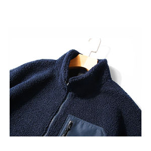 Chaqueta de Forro Polar Sherpa con Cuello Alto para Hombre, Chaqueta de Punto Informal Personalizada para Exteriores - Product Image 5