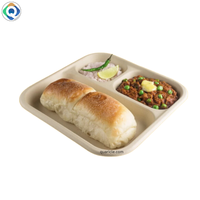 Vaisselle et vaisselle en bagasse compostables à 3 compartiments de 10 pouces en vente en gros