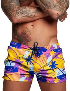 Short de bain homme taille basse, style boxer, avec poche arrière tendance, effet délavé, séchage rapide, respirant, pour la plage - Product Image 1