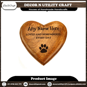 Urna de Madera en Forma de Corazón Hecha a Mano con Madera de Palisandro para Cenizas de Mascotas, Urna de Cremación Personalizada para Decoración del Hogar - Product Image 2