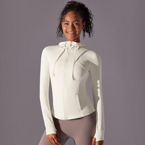 Chaquetas Deportivas Ajustadas para Mujer, Chaqueta de Yoga Delgada con Cremallera Completa y Manga Larga, Chaquetas Atléticas con Bolsillos con Cremallera - Product Image 5