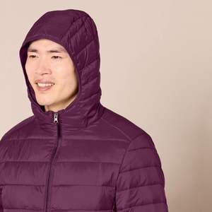 Veste matelassée respirante d'hiver pour homme, fabriquée par le fabricant, couleur violette brillante, sur mesure, épaisse, rembourrée en duvet, veste gonflée pour homme - Product Image 3