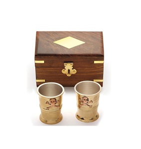 Best Supplier Captain Cups <b>Shot</b> <b>Glasses</b> with Storage Box Hand Wash Made of Solid Brass Top Seller Set of 2 - Product Image 1