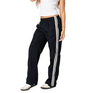 กางเกงวอร์มเอวสูงของผู้หญิงกางเกงผ้าแคนวาสสำหรับใส่ได้ทุกวันมีแถบคาดเอวยางยืดและกระเป๋าสวมใส่สบาย - Product Image 4