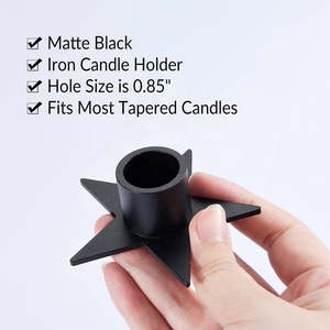 Bougeoir moderne en forme d'étoile noire Bougeoir en métal pour la maison avec un design raisonnable Vente chaude pour Noël - Product Image 3