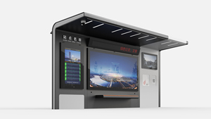 Parada de Autobús con Publicidad, Señalización Digital <span class=keywords><strong>LCD</strong></span>, Cajas de Luz Publicitarias, Diseño Inteligente de Parada de Autobús, Banco de Acero Inoxidable - Product Image 2