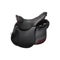 Selle Western Horse Endurance en cuir noir avec tête assortie de haute qualité