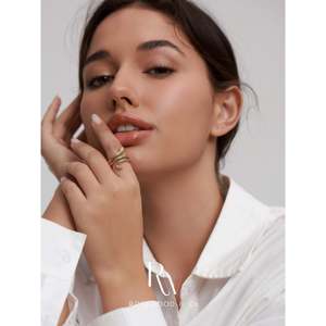 Anello Statement Placcato Oro 18K con Serpente Avvolgente, Inossidabile, con Occhio di Allah e Serpente Verde Intarsiato, Idea Regalo - Product Image 2