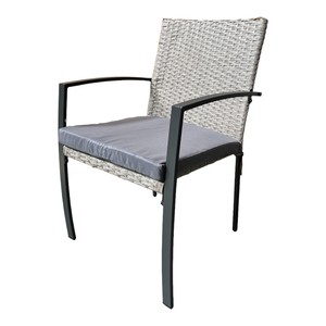 Set da Pranzo da Giardino CARLO in 7 Pezzi in Rattan PE Resistente, Set Tavolo e Sedie Grigio con Cuscini per Giardino, Patio o Balcone - Product Image 5