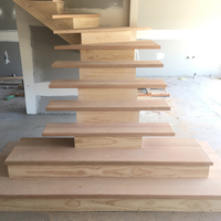 Marches d'escalier flottantes en chêne massif au design moderne pour escaliers en colimaçon de villa, usage domestique et hôtelier