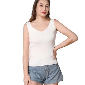 Camiseta sin mangas de verano negra para mujer con Top de encaje rojo, camisolas sueltas, chaleco de talla grande, ropa interior para mujer - Product Image 2
