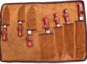 Juego de cuchillos de chef de 7 piezas de acero de Damasco Premium con mango de madera personalizado, regalo grabado para él o el padrino - Product Image 3