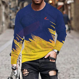 Camisa informal de algodón con estampado de manga larga para hombre, diseño personalizado, venta al por mayor, camisas estampadas de manga larga - Product Image 2