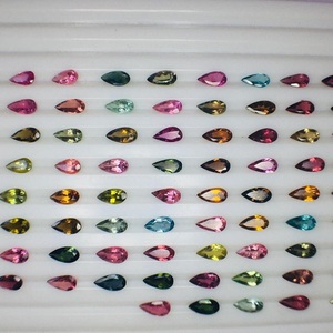 Tourmaline naturelle multi-couleurs, taille poire, certifiée IGI, qualité AAA, tailles 7*5 mm, parfaitement calibrée, pour la fabrication de bijoux - Product Image 6
