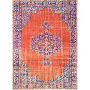 Alfombras de Lana Anudadas a Mano de Gran Tamaño, Diseño de Medallón Rojo y Naranja, para Sala de Estar o Pasillo - Pae-2675 - Product Image 1