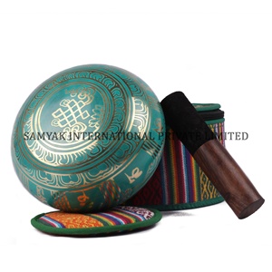 ชุดชามร้องเพลงทองสัมฤทธิ์จากธิเบต7ชิ้นงานฝีมือทำจากโลหะเพื่อการผ่อนคลายจิตใจ - Product Image 5