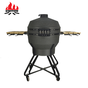 Barbecue Kamado en céramique KIMSTONE réglable de 26 pouces avec déflecteur et rôtissoire, finition brune - Product Image 5
