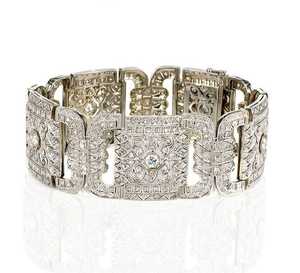 Luxury 925 Silver Wide Art Deco <b>Charm</b> Tennis <b>Bracelet</b> CZ Stone Victorian Openwork Vintage Style 14K Rose Gold Plated Daily Wear - Product Image 4