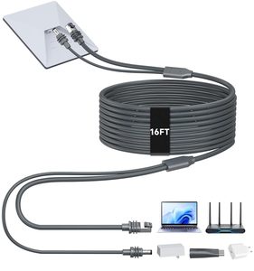 Cable Starlink Mini de 30m, 2 en 1, Cat6 RJ45 DC5521, Cable de Alimentación Impermeable para Exteriores, Cable Integrado - Product Image 4
