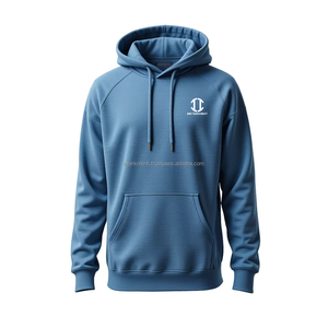 Custom Vintage Zipper-Up Oversized Fleece Men's Hoodie with Puff Printing Patchwork Design Breathable & Eco-Friendly <b>Fabric</b> - Product Image 3