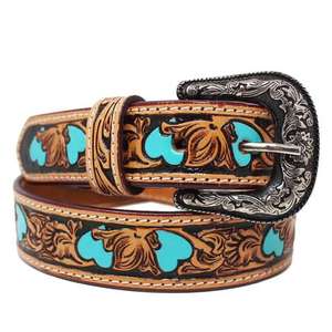 Unisex Premium Cowhide <b>Belt</b> for <b>Kids</b> Custom Beaded Designs Luxury Western Cowboy Style Fl Grain Heavy Duty Ready to Ship - Product Image 5
