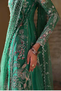 Robe de soirée Anarkali Lehenga Choli de luxe pakistanaise, lourdement brodée, pour femmes, style mariage et mariée - Product Image 5