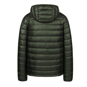 Veste matelassée écologique personnalisée pour homme, brodée, vert forêt, manteau d'hiver à capuche, imperméable, coupe-vent, réversible - Product Image 2