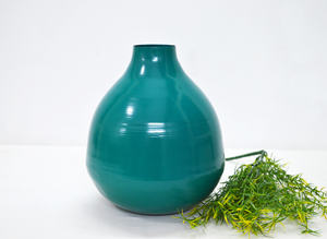 Vase à fleurs en aluminium nickelé de couleur antique enduit de poudre verte chaude de qualité supérieure Vase de style luxueux pour la maison et le mariage - Product Image 5