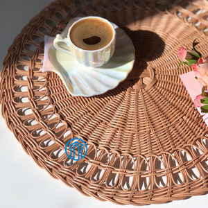 Factory directly Rustic Round <b>Placemats</b> for Boho Dining Table Decoration Woven <b>Rattan</b> Swan Charger for Wedding and Party Events - Product Image 3