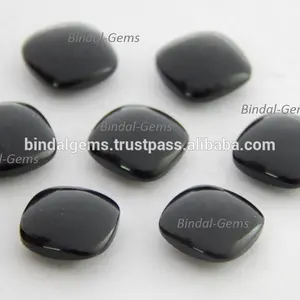 Black Onyx Cushion Shape Loose Gemstone Plain Brioletts Gemstone For Jewellery Making