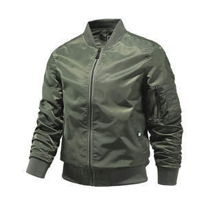 Chaqueta Bomber de Color Sólido para Hombre, Chaqueta de Béisbol de Moda, Nueva Colección de Ropa Exterior para Primavera y Otoño, Transpirable, con Logotipo Personalizado - Product Image 2