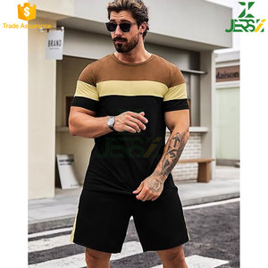Conjunto Deportivo de Verano para Hombre, Talla Grande, Camiseta de Manga Corta con Bloques de Color y Pantalones Cortos, 2 Piezas, Ropa Deportiva Informal de Secado Rápido - Product Image 4