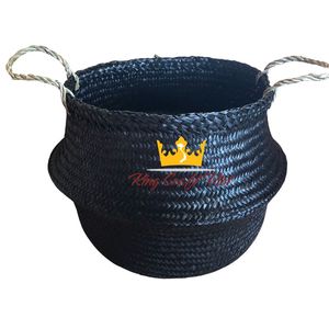 King Craft Viet Woven Large Seagrass Eco-Friendly Folding <b>Belly</b> <b>Basket</b> Customized Straws Home Organizer Braided Storage Laundry - Product Image 3