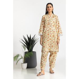 Conjunto Coordinado Estampado Dobby KST-43316 de Corte Holgado con Decoración de Encaje - Product Image 3