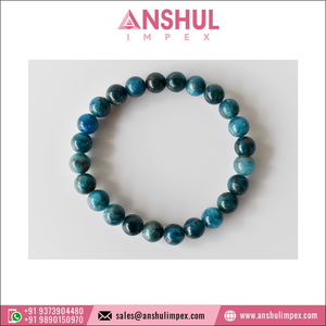 Direct Factory Price High Quality Wholesale Supply Blue Color Healing Apatite Round <b>Gemstone</b> Beaded <b>Bracelet</b> at Least Price - Product Image 6