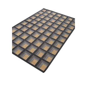 พรมขนสัตว์ทอลายเรียบสีเทาและสีดำ รุ่น Adwl-13024 ลายเรขาคณิตและนามธรรม ขนาดใหญ่ สำหรับใช้ในบ้าน โถงทางเดิน หรือห้องต่างๆ - Product Image 2