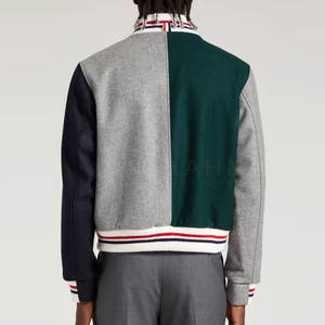 Veste en toile pour hommes, logo personnalisé, mode hivernale, style letterman, col montant, doublure respirante en laine à séchage rapide, quantité minimale de commande bas pour l'extérieur - Product Image 2