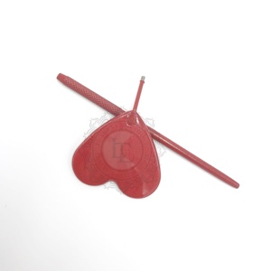 Meilleur prix en acier inoxydable miroir de maquillage de bureau couleur rouge argent paillettes forme de coeur Logo personnalisé pour l'extension des cils - Product Image 6