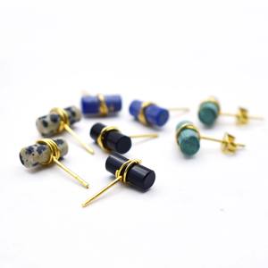 Pendientes de Ónice Negro en Forma de Tubo, Joyería con Piedras Preciosas Envueltas en Alambre, Pendientes de Ónice con Piedra de Nacimiento - Product Image 6