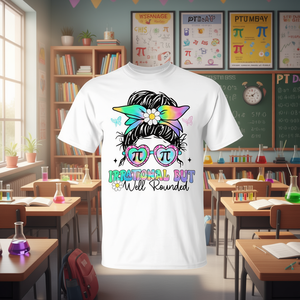 Camiseta Irrational But Well Rounded Pi Day Math para niñas, manga corta, cuello redondo, impresión digital, para adolescentes y mujeres - Product Image 3