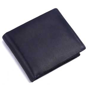 ราคาโรงงานที่มีคุณภาพสูงธรรมดารูปแบบประเภทหรูหราและมีสไตล์ Bi-พับหนังแท้ RFID การปิดกั้นกระเป๋าสตางค์ผู้ชาย - Product Image 1