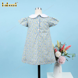 Vestido Tipo Smock Personalizable ODM de Primavera para Niñas, con Bordado Hecho a Mano, Patrón Geométrico, Transpirable y Ecológico 100% - Product Image 5