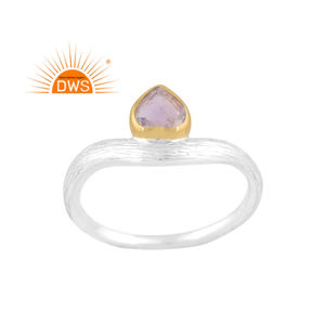 แหวนคลื่นหินรูปพระจันทร์สีเงินสเตอร์ลิงสีรุ้งแบบปรับแต่งได้ - Product Image 1