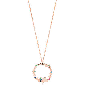 Colgante redondo de Plata de Ley 925 con forma de corazón, joyería hecha a mano - Product Image 2