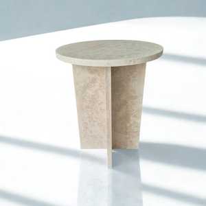 Table d'appoint moderne en travertin Table d'appoint élégante en pierre naturelle Table d'appoint élégante pour salon chambre bureau ou contemporain - Product Image 2