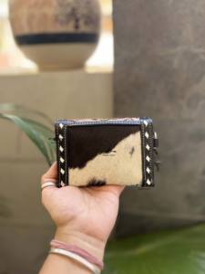 New Hand Tooled Carving Western Hair on Cowhide <b>Leather</b> Small Wristlet <b>Coin</b> <b>Purse</b> Multi Uses Mini Wallet for Women Western Gifts - Product Image 3