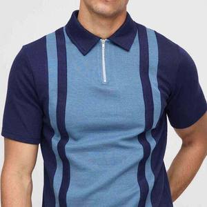 Quart Fermeture Éclair Up Muscle Fit Polo À Manches Courtes T-shirts OEM Conception Imprimer Hommes Polo T-Shirt Coton Plus La Taille Polo Shirt Homme - Product Image 3