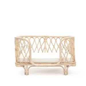 New Designs Handmade <b>Rattan</b> <b>Bed</b> for Pet <b>Dogs</b>/Cats Wood Cage with Animal Pattern Variety Colors OEM Acceptable Vietnam Wholesale - Product Image 3