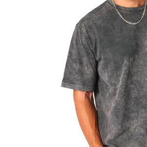 Custom Logo Grey Heavy Weight Oversize Kids Oversized Distressed Blank Washed Heavy Weight Stone Acid Wash Black Men's <b>T</b>-<b>shirts</b> - Product Image 3